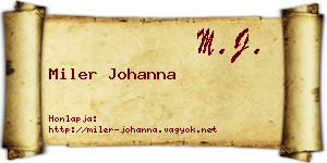 Miler Johanna névjegykártya